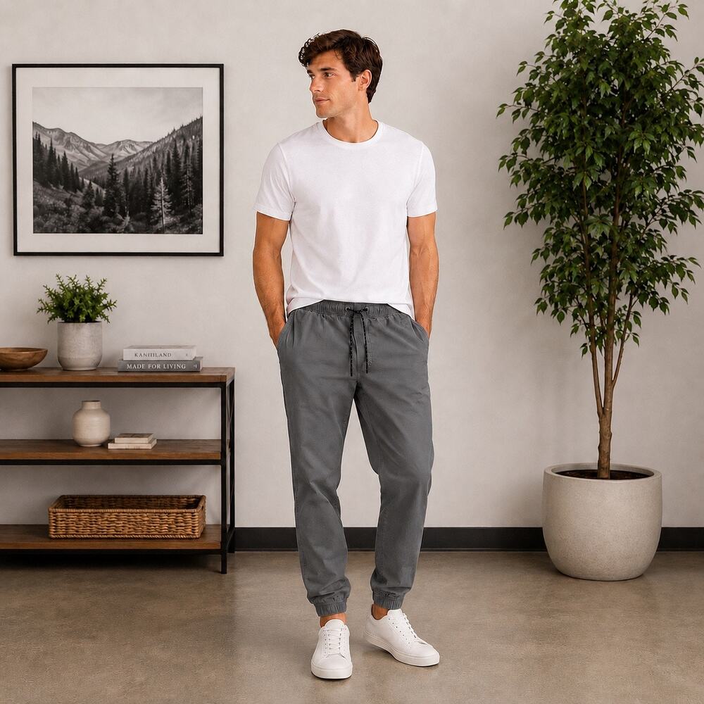 American Eagle Extreme Flex Jogger Pants Mens S Gray Pull On Stretch